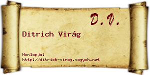 Ditrich Virág névjegykártya